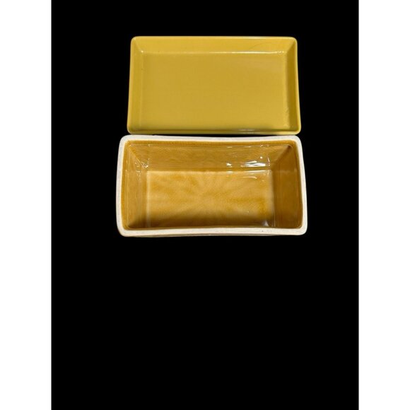 Vintage Bloomingville Rani Ceramic Lidded Yellow Butter Box Covered Dish London - Picture 3 of 10